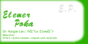 elemer poka business card